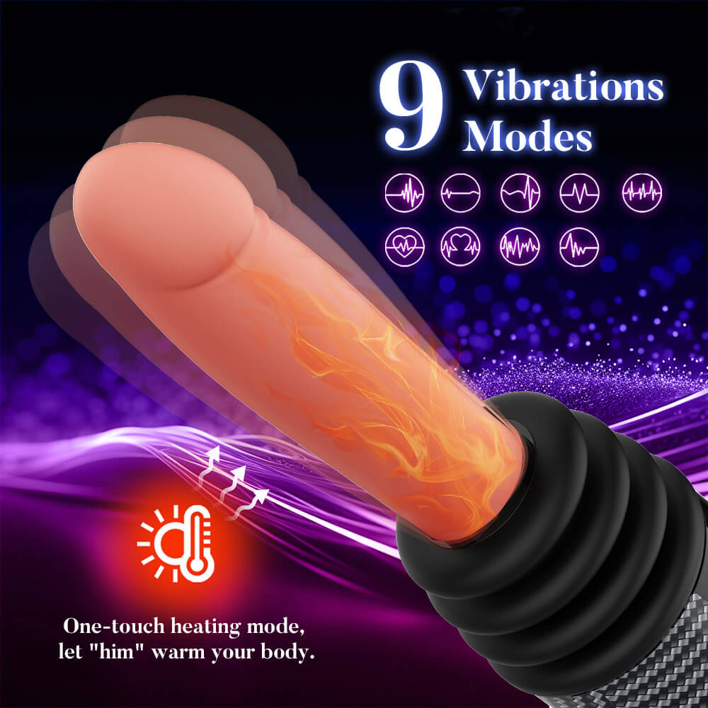 Automatic vibrating thrusting dildo with suction cup