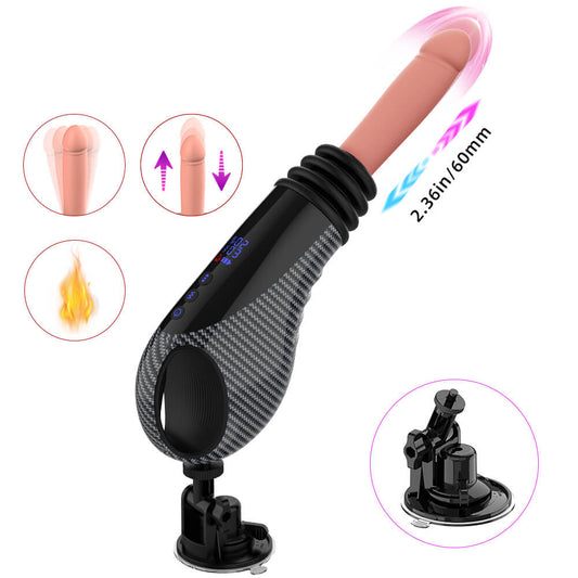 Automatic vibrating thrusting dildo with suction cup