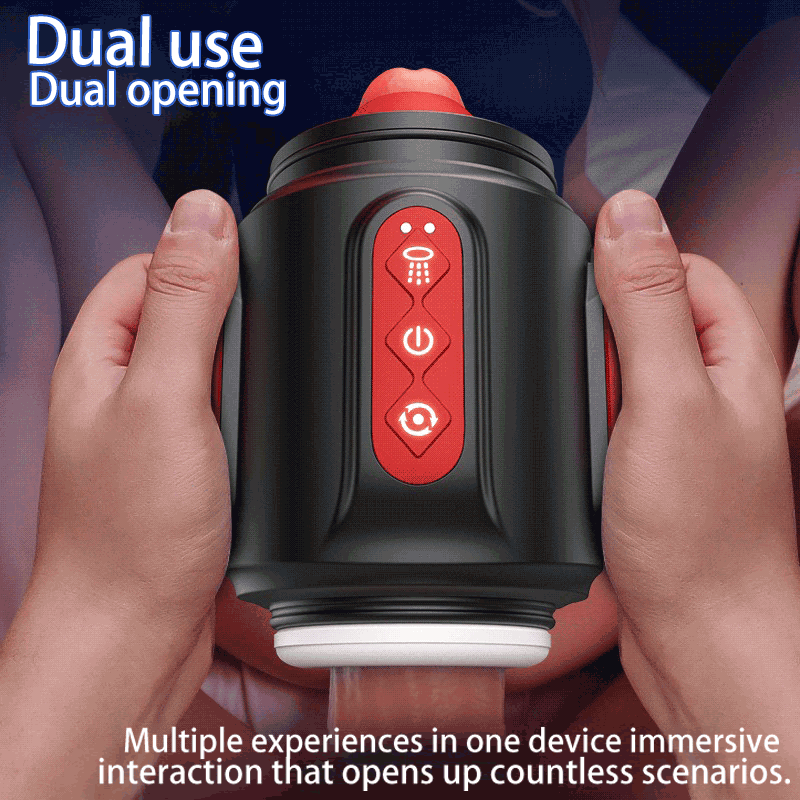 Dual Glans Stimulation Male Masturbator – 5 Water Spray, 10 Vibration & 5 Rotation Modes