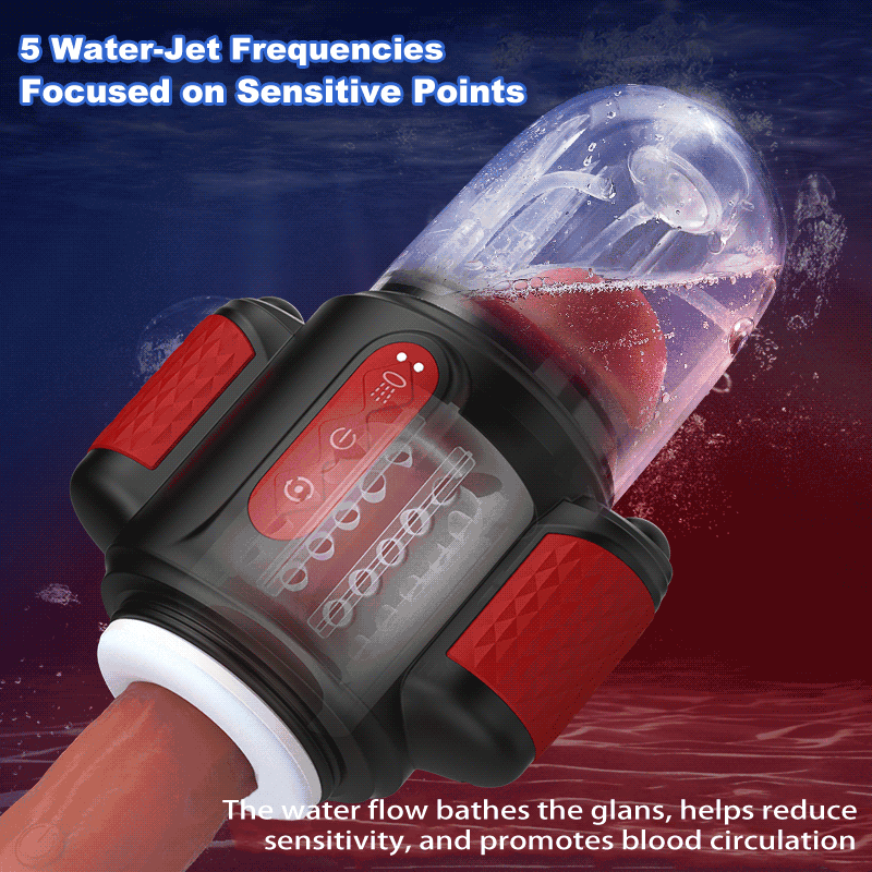 Dual Glans Stimulation Male Masturbator – 5 Water Spray, 10 Vibration & 5 Rotation Modes