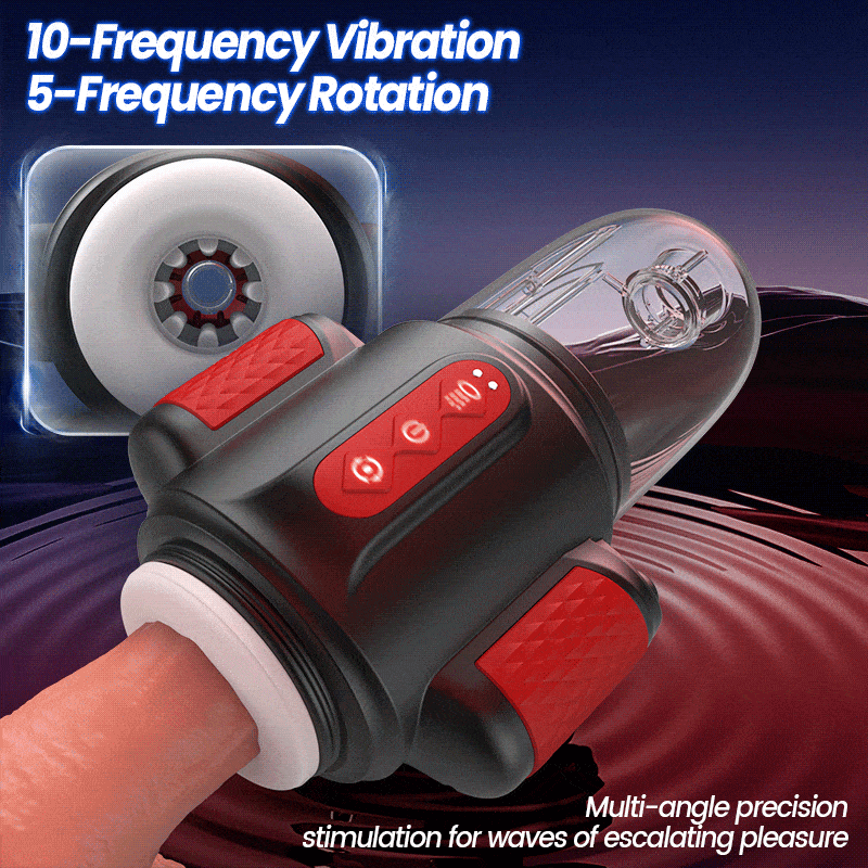 Dual Glans Stimulation Male Masturbator – 5 Water Spray, 10 Vibration & 5 Rotation Modes