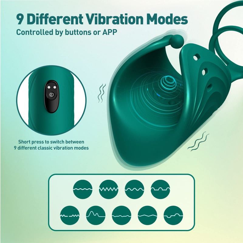 3 in 1 Vibrating Cock Ring Stimulator With APP Remote Control