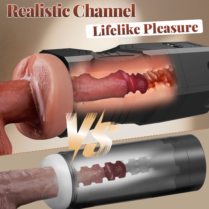 Masturbator with 5 Suction Levels & 9 Vibration Modes – Realistic Riding & Squeezing