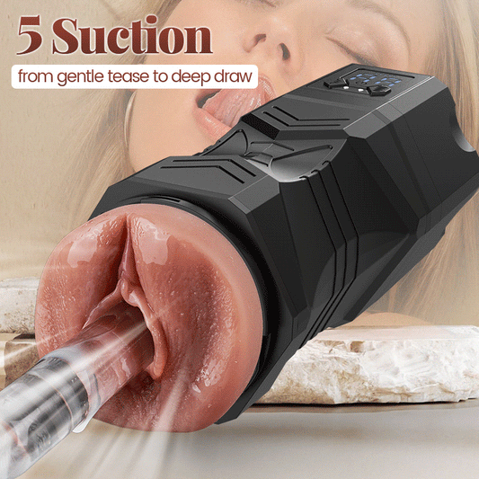 Masturbator with 5 Suction Levels & 9 Vibration Modes – Realistic Riding & Squeezing