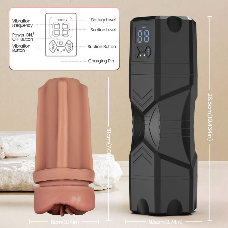 Masturbator with 5 Suction Levels & 9 Vibration Modes – Realistic Riding & Squeezing