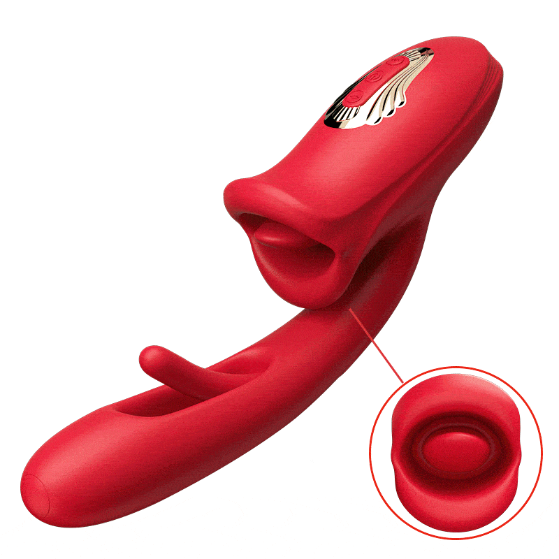 Mouth Shaped Biting G Spot Stimulator with Vibration & Flapping
