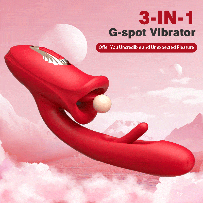Mouth Shaped Biting G Spot Stimulator with Vibration & Flapping