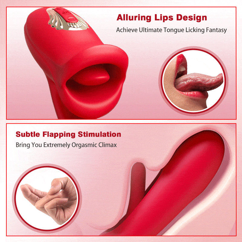 Mouth Shaped Biting G Spot Stimulator with Vibration & Flapping