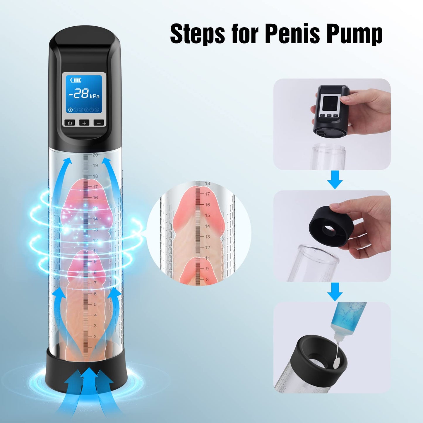 6 Suction 9 Vibration Vacuum Penis Pump With Pocket Pussy