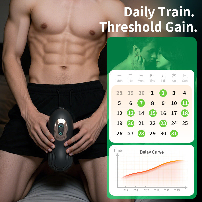 Stamina Training Endurance Builder Intelligent Twisting Multi-Frequency Vibration Glans Trainer