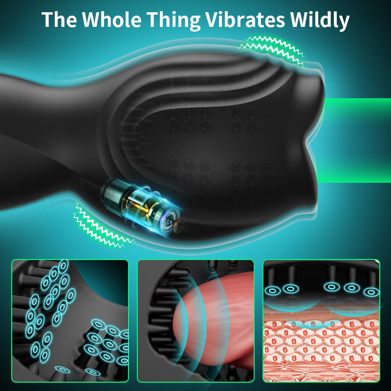 Stamina Training Endurance Builder Intelligent Twisting Multi-Frequency Vibration Glans Trainer