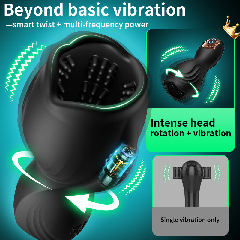 Stamina Training Endurance Builder Intelligent Twisting Multi-Frequency Vibration Glans Trainer
