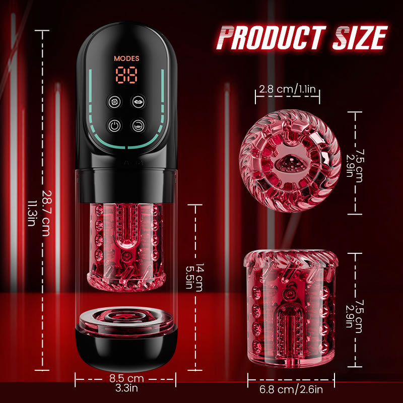 7 Modes Suction Rotation & Vibration Automatic Vacuum Pump Masturbato with 360° Textured Tongue Sensation