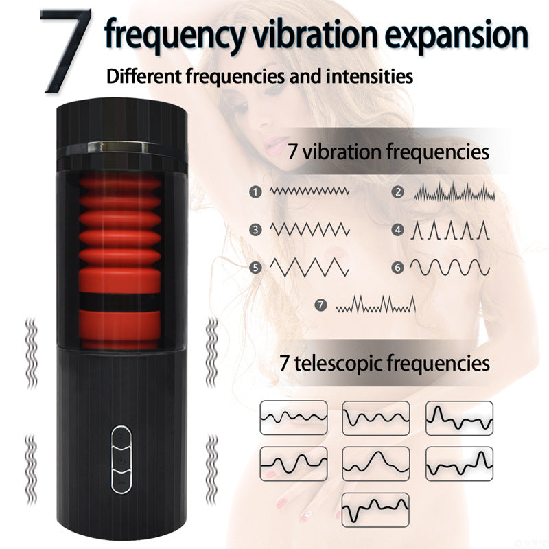 7 Vibrations & 7 Thrusts Automatic Masturbation Cup.