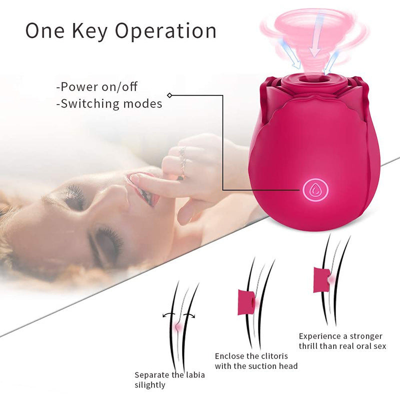 Portable Rose Sucking Vibrator Clitoral Nipple Stimulator