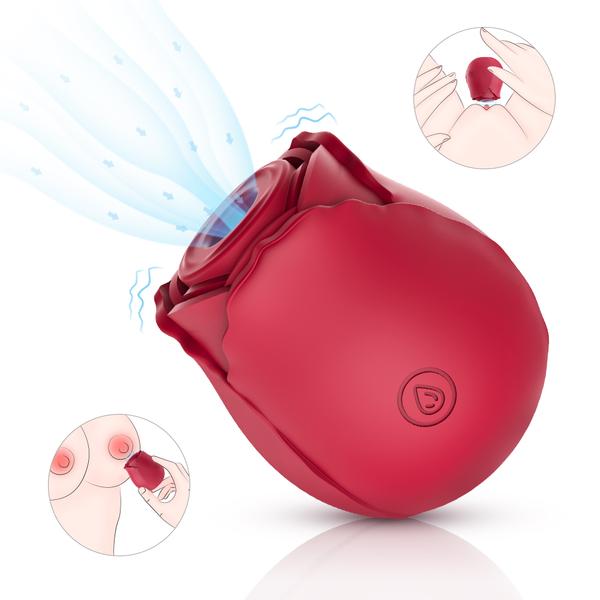 Portable Rose Sucking Vibrator Clitoral Nipple Stimulator