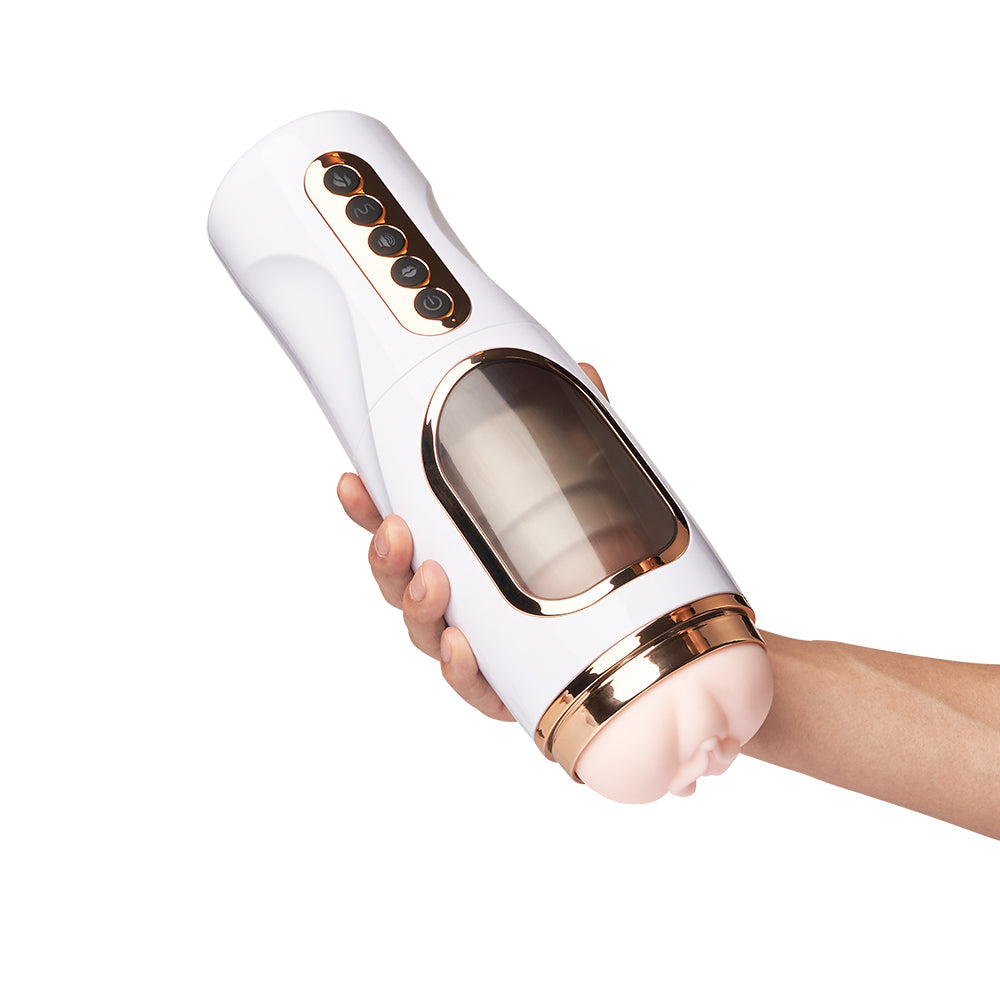 Telescoping Heating Voice Vibration Masturbation Cup.