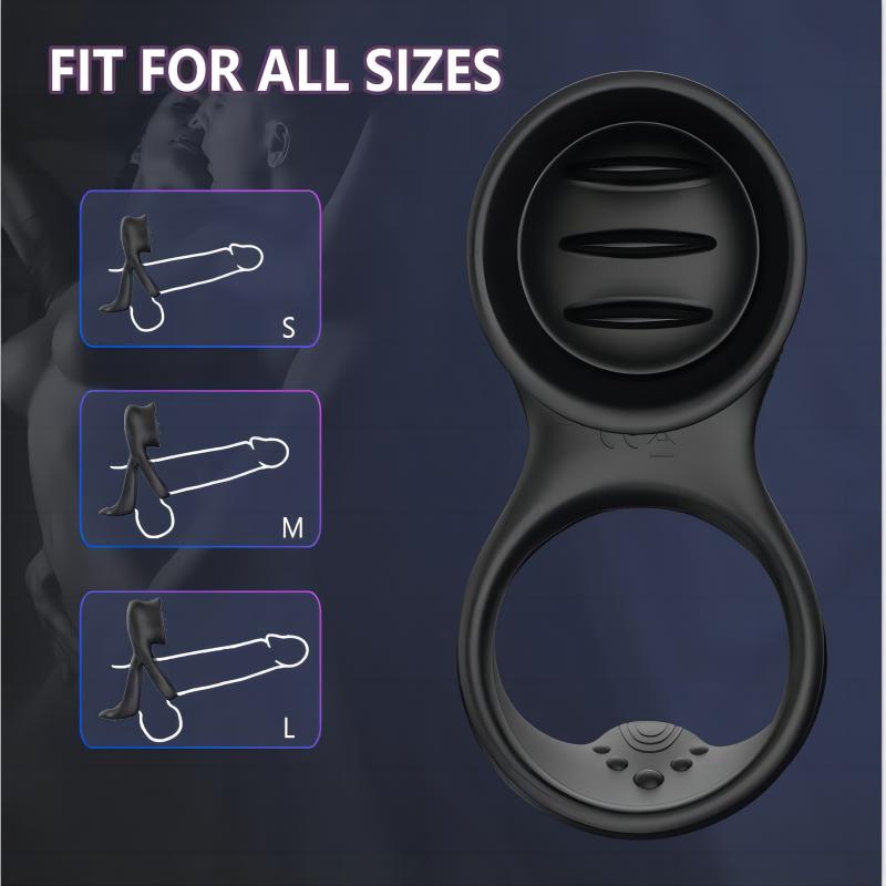 7-Mode Vibration Stimulating Tongue Double Cock Ring for Couple.