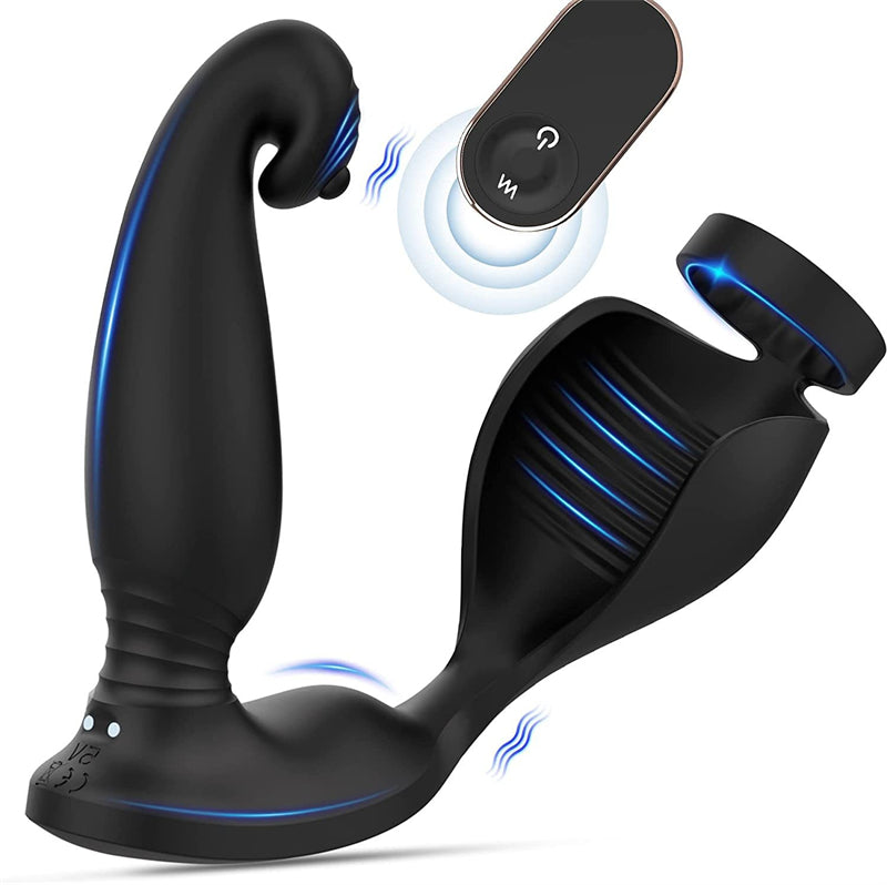 Remote Control Cock Ring Butt Plug Prostate Massager